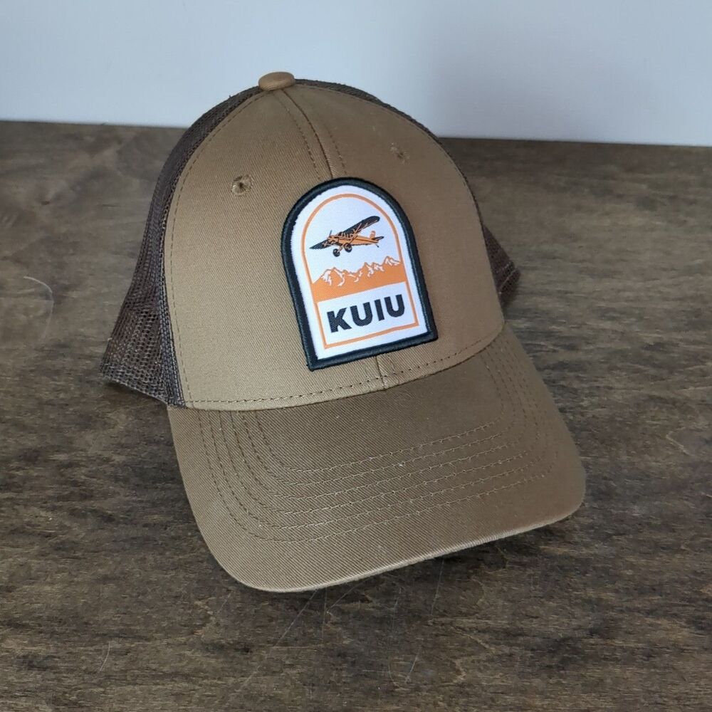 KUIU Biplane Tan Brown Mesh Back Trucker Hat Adjustable Outdoor Hunting Cap Hat